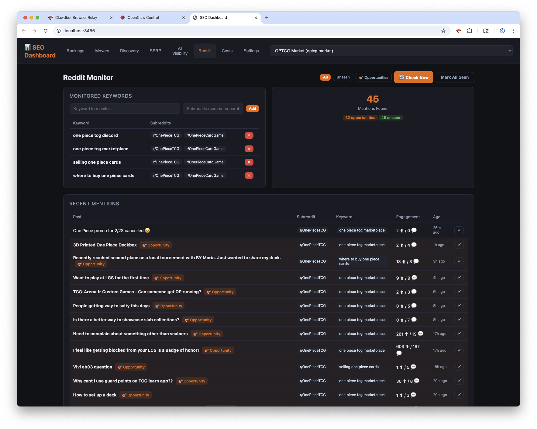 Pulse SEO Dashboard — Keyword Tracking